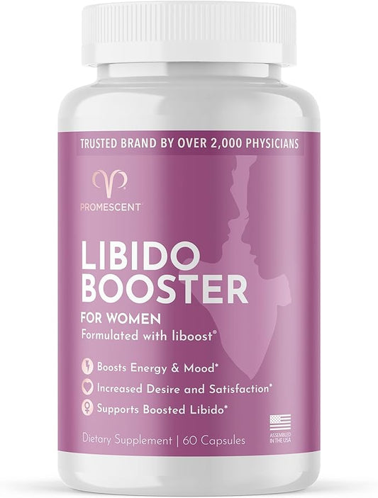 Womens Libido Booster Supplement to Support Mood, Desire, and Balance Hormones with Liboost Damiana Extract, Horny Goat Weed, Maca, Tribulus, and Ashwagandha – Female Enhancement Pills, 60 Capsules