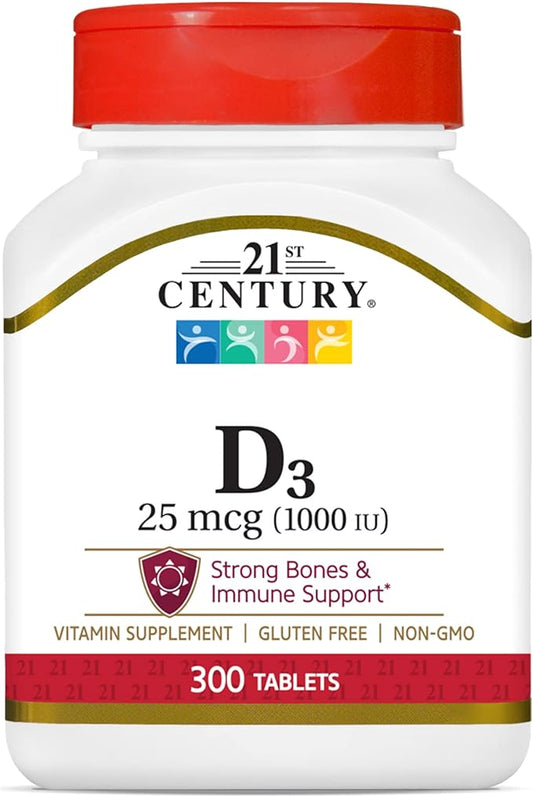 21st Century D 1000 IU Tablets, 300 Count