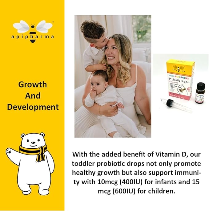 Infant Probiotic Drops with Vitamin D3 - for Kids, Toddlers & Infants - Digestive Health & Immunity Support, Gas & Discomfort Assistance (0.32oz)