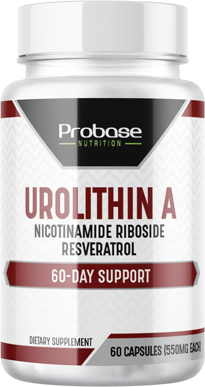 Urolithin A - [60-Day Supply] - with Added NR and Resveratrol - Alternative to NMN, NAD, CoQ10, PQQ for Healthy Aging