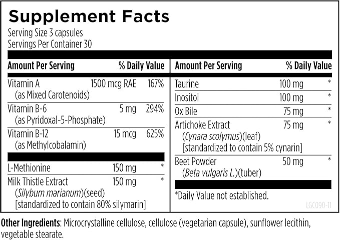 Designs for Health LV-GB Complex - Liver Detox Supplements for Gallbladder Support with Milk Thistle, Artichoke, Vitamins + Ox Bile - Supports Bile Flow + Toxin Elimination (90 Capsules)