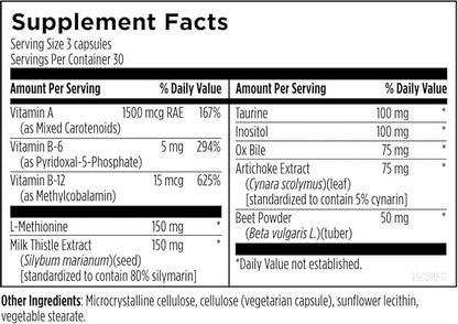 Designs for Health LV-GB Complex - Liver Detox Supplements for Gallbladder Support with Milk Thistle, Artichoke, Vitamins + Ox Bile - Supports Bile Flow + Toxin Elimination (90 Capsules)