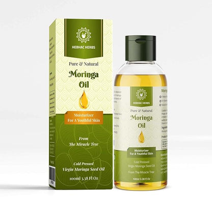 Moringa Oil Premium Grade Cold-Pressed Moringa Oil 100ml for skin face| Made With Organic Moringa Seeds (3.38oz)