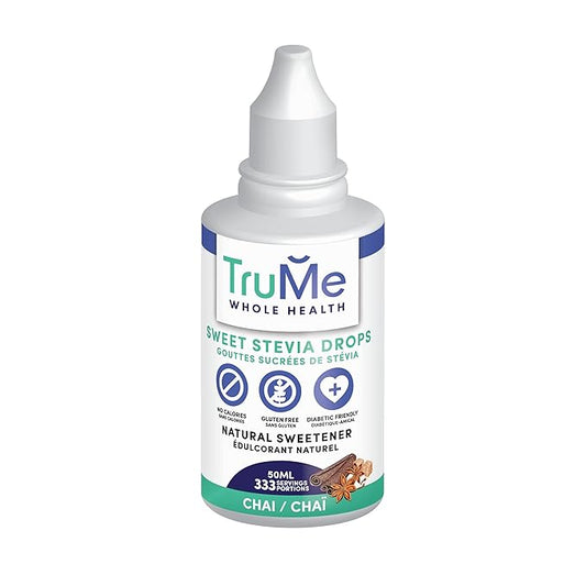 TruMe Whole Health Sweet Stevia Drops - Zero Calorie Sweetener - Keto Liquid Stevia - Vegan - Gluten Free - Alcohol Free - Diabetic Friendly - 333 servings (Chai)