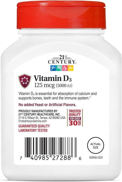 21st Century D 5000 IU Tablets, 110 Count