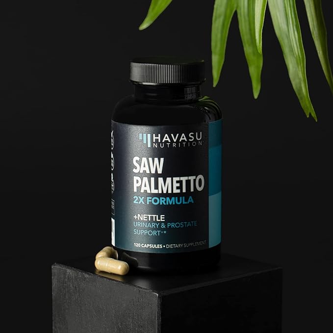 Saw Palmetto with Stinging Nettle Extract | 2X Formula Saw Palmetto Prostate Support Supplement for Men's Health | DHT Blocker for Men to Support Hair, Bladder and Prostate Health | 2 Month Supply