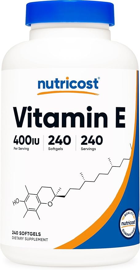 Nutricost Vitamin E 400 IU, 240 Softgel Capsules - Gluten Free, Non-GMO