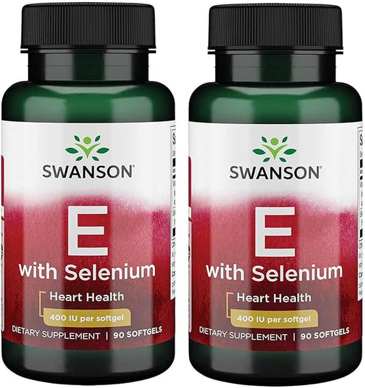 Swanson Vitamin E & Selenium 90 Sgels (2 Pack)