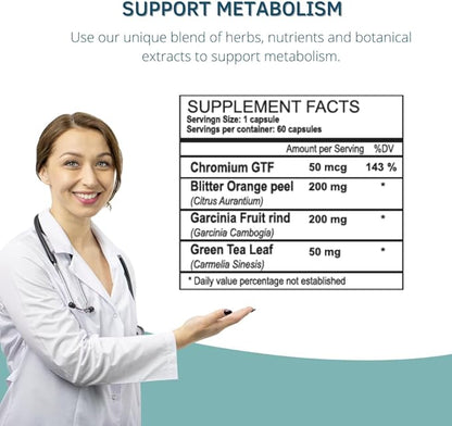 FatMelt for Weight Management Supplement 60 Caps - Weight Support - Metabolism Booster - Energy Boost - Bitter Orange Peel - Garcinia Cambogia