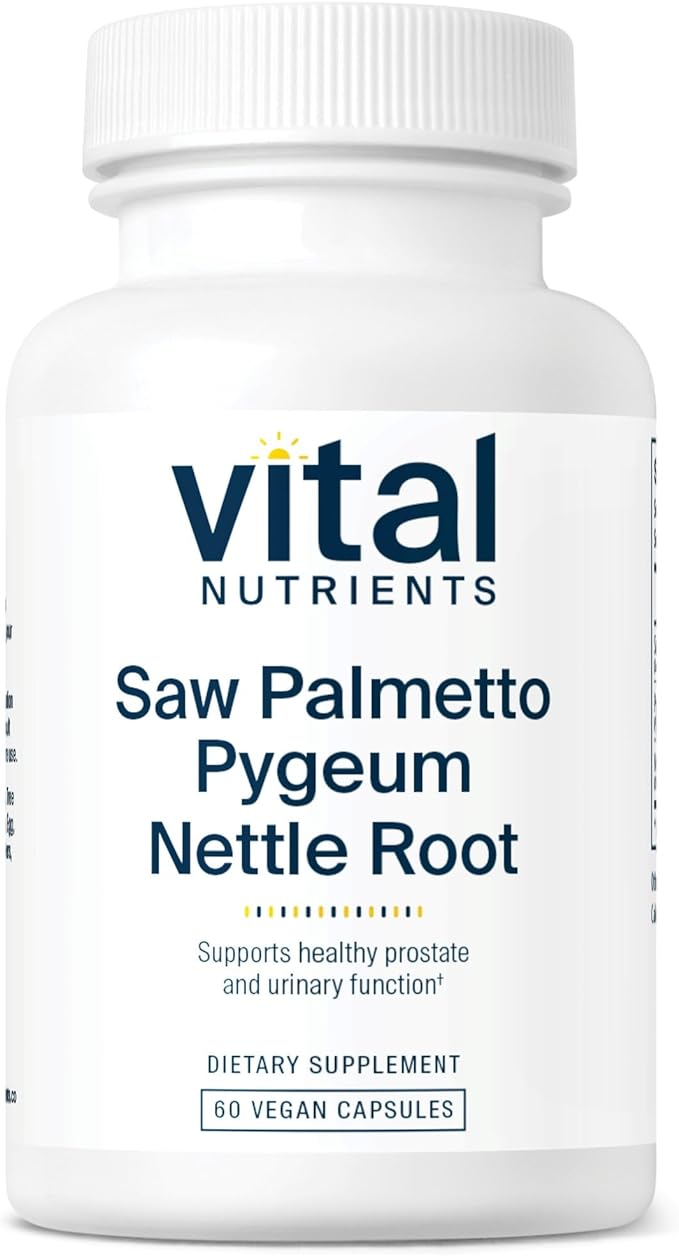 Vital Nutrients Saw Palmetto with Pygeum & Nettle Root | Vegan Saw Palmetto for Men Supports Healthy Prostate Function* | Vegan Saw Palmetto Extract Supplement | Gluten, Dairy, Soy Free | 60 Capsules