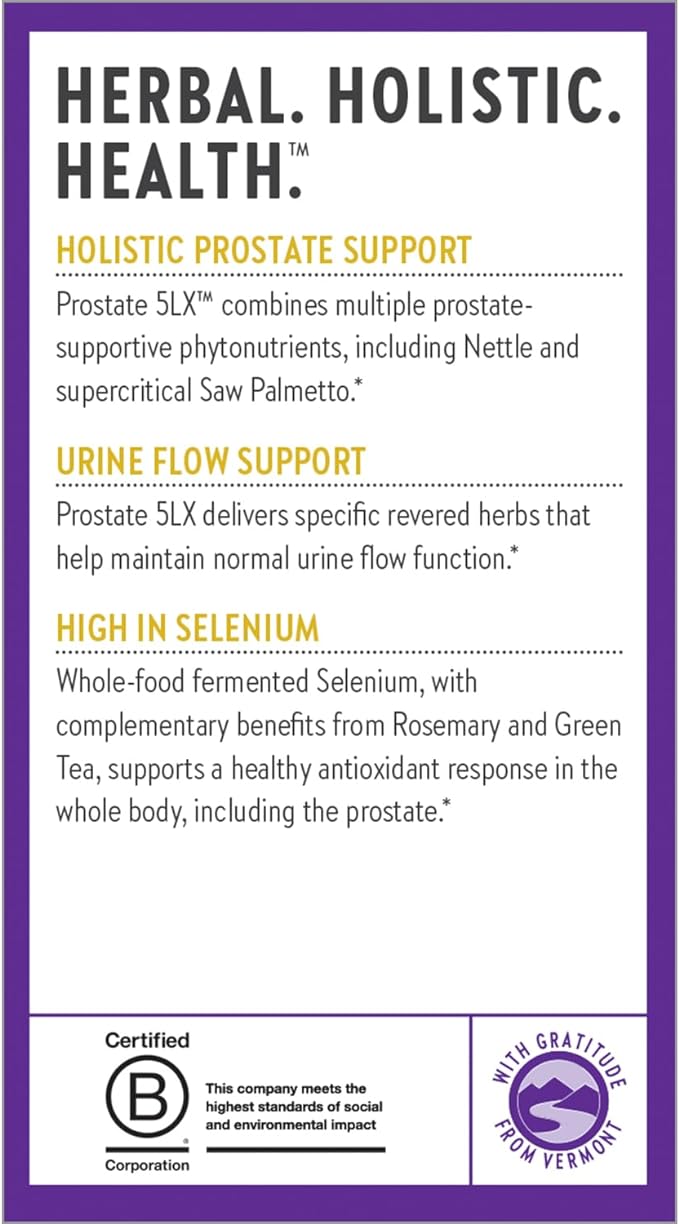 New Chapter Prostate Supplement - Prostate 5LX™ with Clinical Strength Saw Palmetto + Fermented Selenium for Prostate Health - 180 ct Vegetarian Capsule