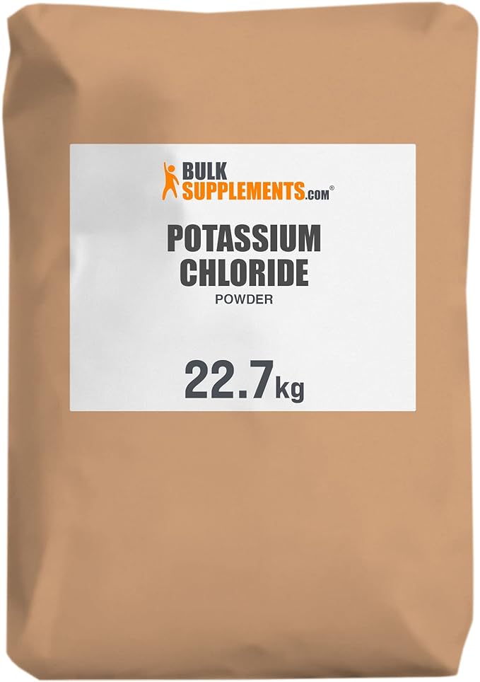 BulkSupplements.com Potassium Chloride Powder - Potassium Supplement Powder, Potassium Chloride Salt Substitute, Potassium Salt - Gluten Free, 200mg per Serving, 22.7g (50 lbs) (Pack of 1)