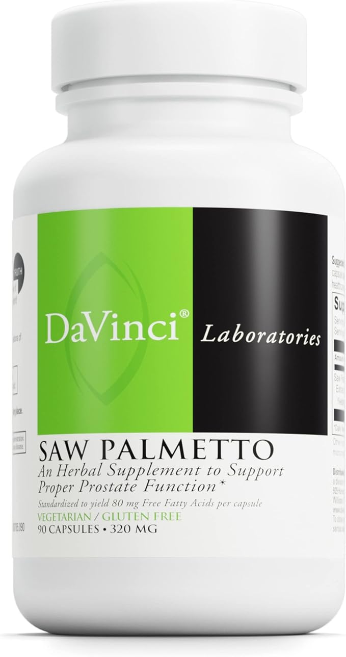 DAVINCI Labs Saw Palmetto - Dietary Supplement to Support Proper Prostate Health Function, Premenstrual Needs and Lactation* - with Saw Palmetto Berry Extract - Gluten-Free - 90 Vegetarian Capsules