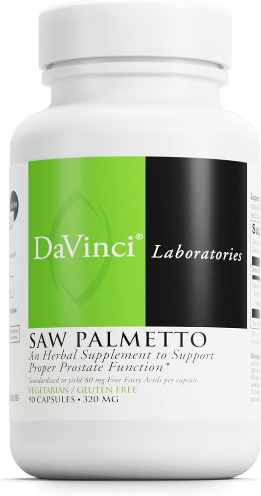 DAVINCI Labs Saw Palmetto - Dietary Supplement to Support Proper Prostate Health Function, Premenstrual Needs and Lactation* - with Saw Palmetto Berry Extract - Gluten-Free - 90 Vegetarian Capsules