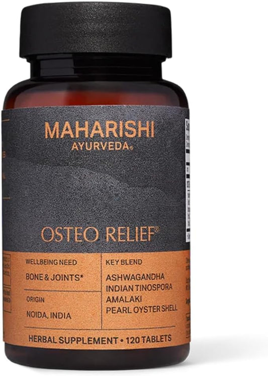 Maharishi Ayurveda - Osteo Relief Bone & Joint Management Herbal Supplement | Supplementation to Support Joint & Bone Health | Remove Impurities & Supports Healthy Fat Tissue (120 Tablets-500mg)