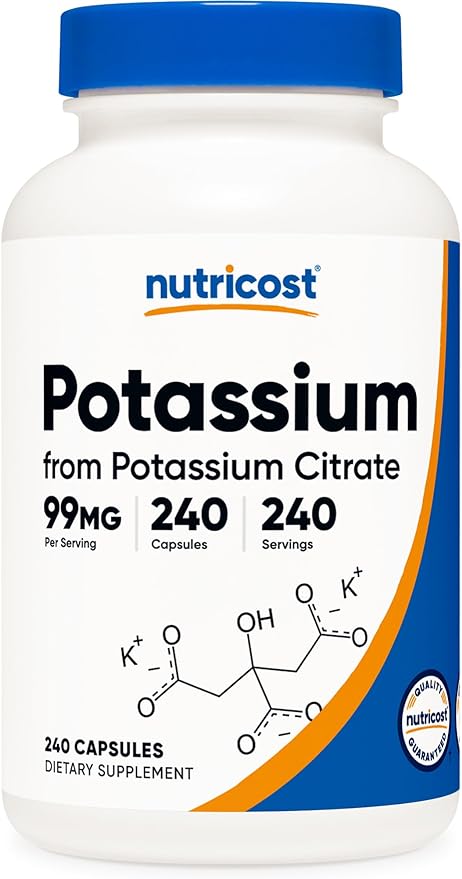 Nutricost Potassium Citrate 99mg, 240 Capsules - Gluten Free, Non-GMO