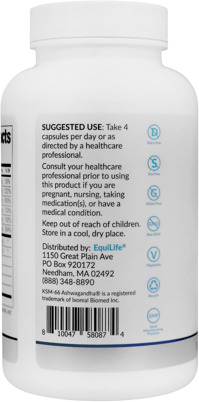 Equilife - Daily Thyroid Support, Thyroid Supplement, Promotes Stress Relief, Contains Zinc, Copper, Vitamin A, & Selenium, Rich in Antioxidants, Gluten-Free, Nut-Free, Non-GMO (120 Capsules)