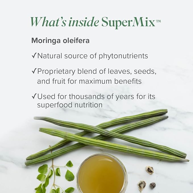 Isagenix SuperMix - Premium Moringa Superfood Powder with Phytonutrients - Convenient Individual Serving Packets - 32 Servings - Tropical Fruit Flavor