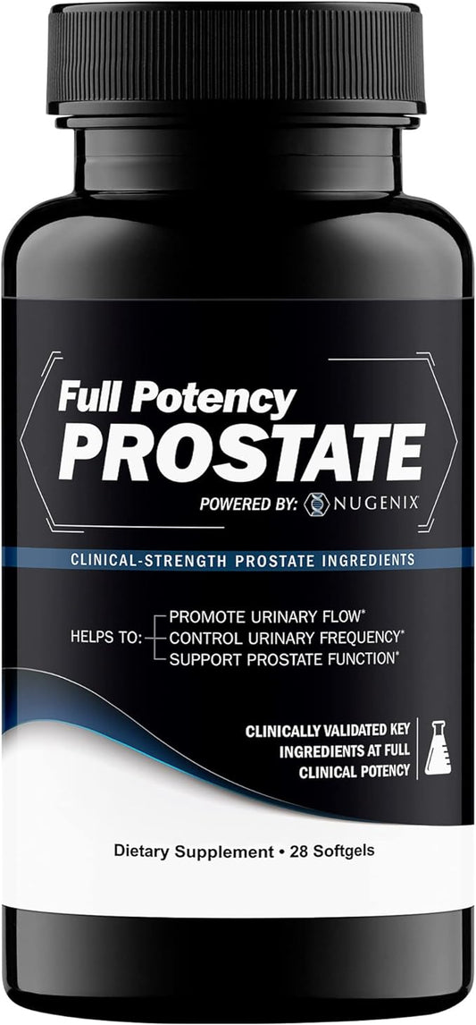 Nugenix Full Potency Prostate Supplement for Men - Clinical-Strength Ingredients, Saw Palmetto, Helps to Increase Urinary Flow, Control Frequency, and Support Prostate Function, 28 Capsules