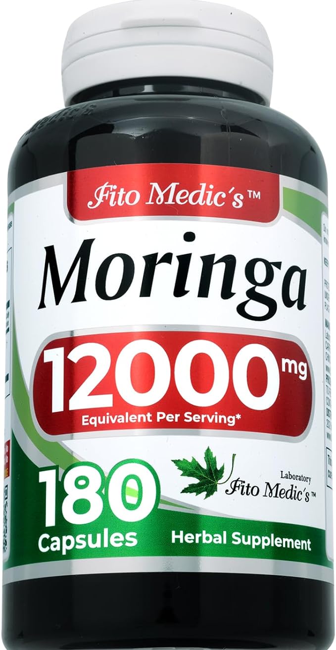 FITO MEDIC'S Lab | Moringa Capsules |180 Capsules |12000 mg| Moringa | Moringa Capsules Organic | Moringa Powder | Concentrate Extract | Moringa Powder Organic | Extract |Ultra high Absorption.