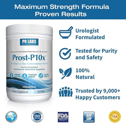 Advanced Prostate Health Supplement for Men, 10 Natural Ingredients, Saw Palmetto, Beta Sitosterol, Reduce Bathroom Trips & Urgency - 2 Month Supply