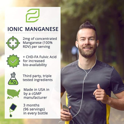 Liquid Ionic Manganese Supplement | Joint, Energy, Muscle Support | Women's Health | Men's Health | Adult Supplement for Healthy Aging