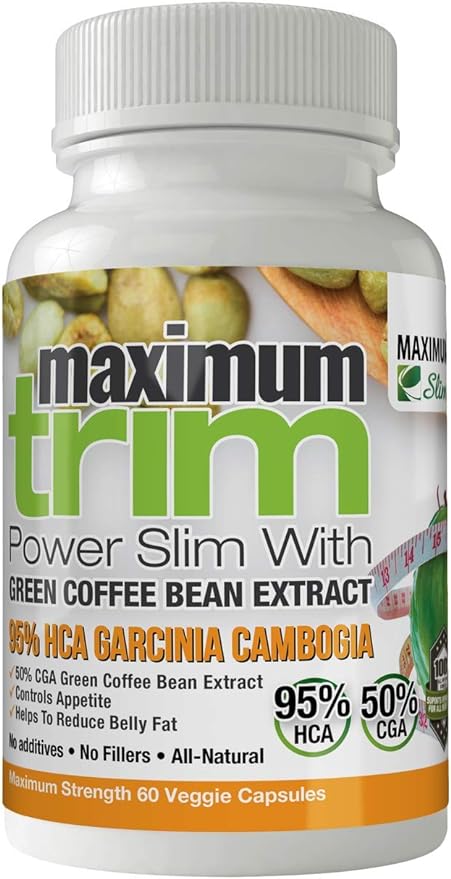 Most Effective Formulation MAXIMUMTRIM Garcinia CAMBOGIA with Green Coffee Bean Extract All Natural Weight Loss, Appetite SUPPRESSANT & Fat Burner.- Month Supply