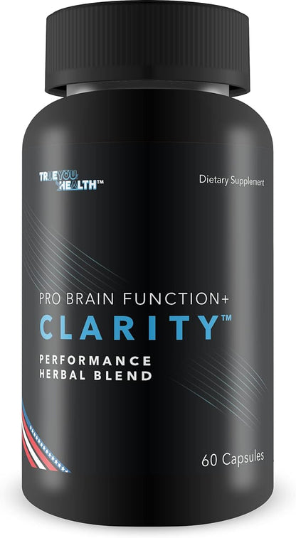 Pro Brain Function Plus Clarity - Advanced Memory Formula Performance Herbal Blend Ginseng Mental Energy to Support + Mood & Balanced Focus, 1.0 Count, (Pack of 1)