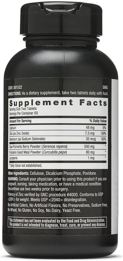 GNC Men's Saw Palmetto Formula, 120 Tablets, Supports Normal Prostate Function