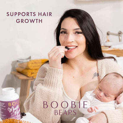 Boobie Bears Lactation, Lactation Supplement for Increased Breast Milk, Immunity Support, Postpartum Hair Loss, Superfood Breastfeeding Supplements with Moringa and Elderberry (60 Count)