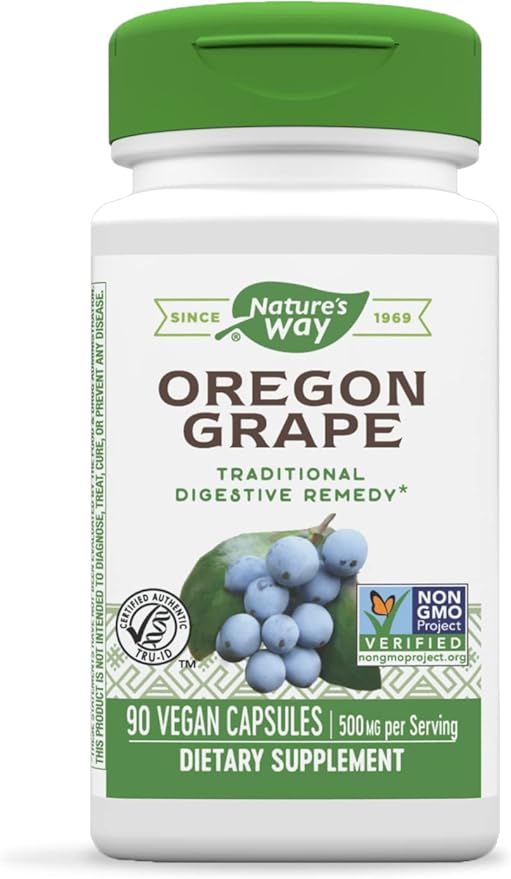 Nature's Way Oregon Grape, Traditional Digestion Remedy* Supplement, 90 Vegan Capsules