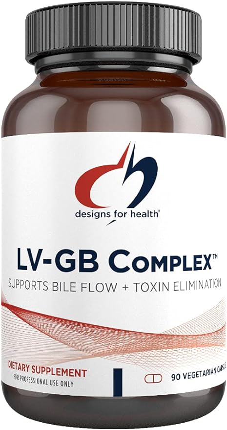 Designs for Health LV-GB Complex - Liver Detox Supplements for Gallbladder Support with Milk Thistle, Artichoke, Vitamins + Ox Bile - Supports Bile Flow + Toxin Elimination (90 Capsules)