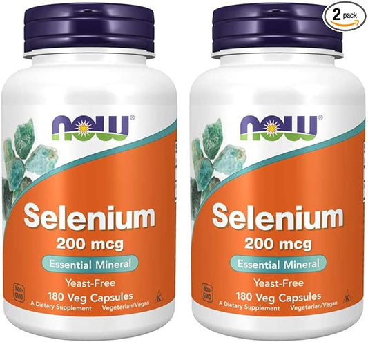 Now Foods Selenium 200 mcg VCaps, 180 Count (Pack of 2)