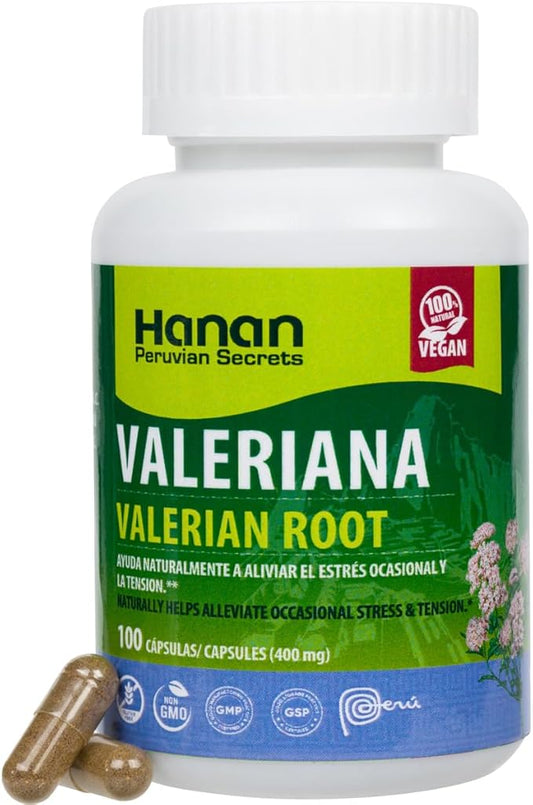 Valerian Root 100 Capsules (Valeriana) - Herbal Supplement from Peru