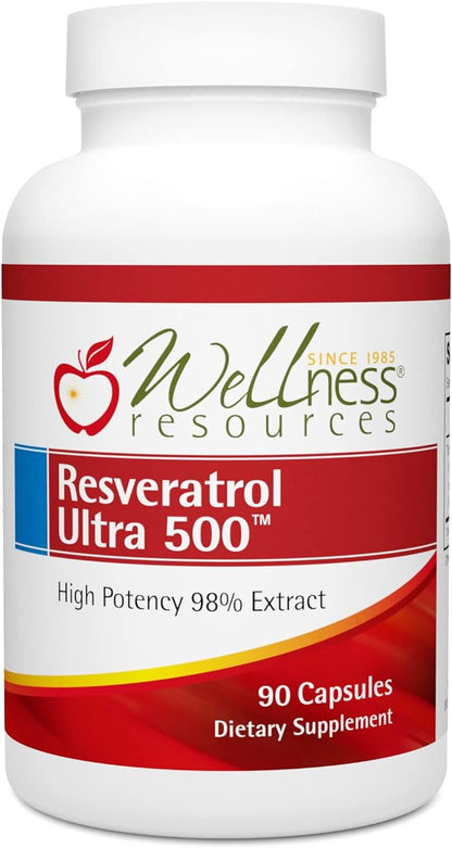 Wellness Resources Resveratrol Ultra 500mg of Actual Trans Resveratrol Per Capsule (90 Capsules)