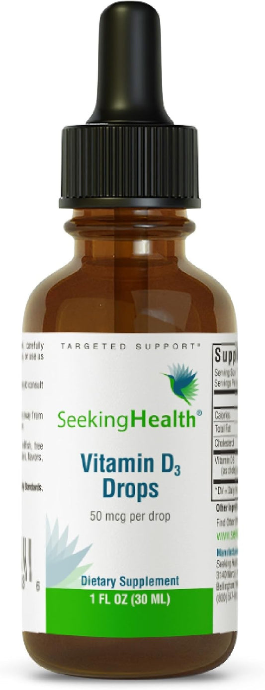 Seeking Health Vitamin D Drops - Bone Health & Immune System Support Supplement - Liquid Vitamin D3 with Olive Oil - 1 oz, 900 Servings