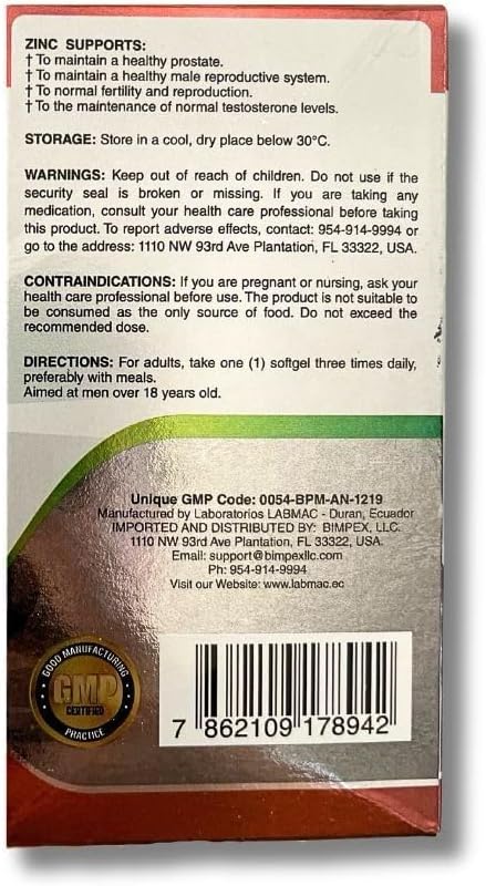 ProstaEros- Prostate Support Supplement for Men's Health- Black Maca, Saw Palmetto, Mashua, Cat's Claw, Gingseg, Black Nettle and Zinc. Capsules 60 Count (Pack of 1)