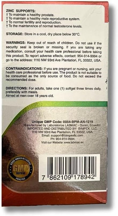 ProstaEros- Prostate Support Supplement for Men's Health- Black Maca, Saw Palmetto, Mashua, Cat's Claw, Gingseg, Black Nettle and Zinc. Capsules 60 Count (Pack of 1)