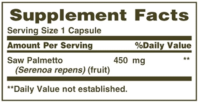 Nature's Bounty Saw Palmetto 450 mg 100 Capsules