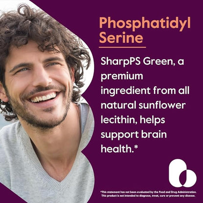 BESTVITE Phosphatidylserine 100mg per Capsule (120 Vegetarian Capsules) with Sharp-PS® Green - Patented and Clinically Tested - Stearate Free - Soy Free - Gluten Free - Vegan - Non GMO