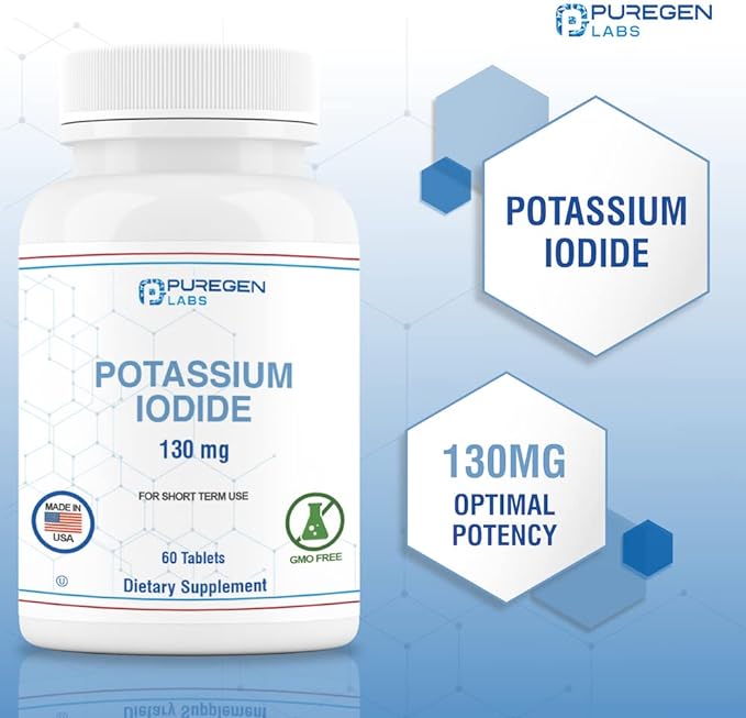 Potassium Iodide Tablets 130 mg EXP 10/2025, Kosher Iodine Tablets, Thyroid Support – 5 Pack | 300 Tablets Total