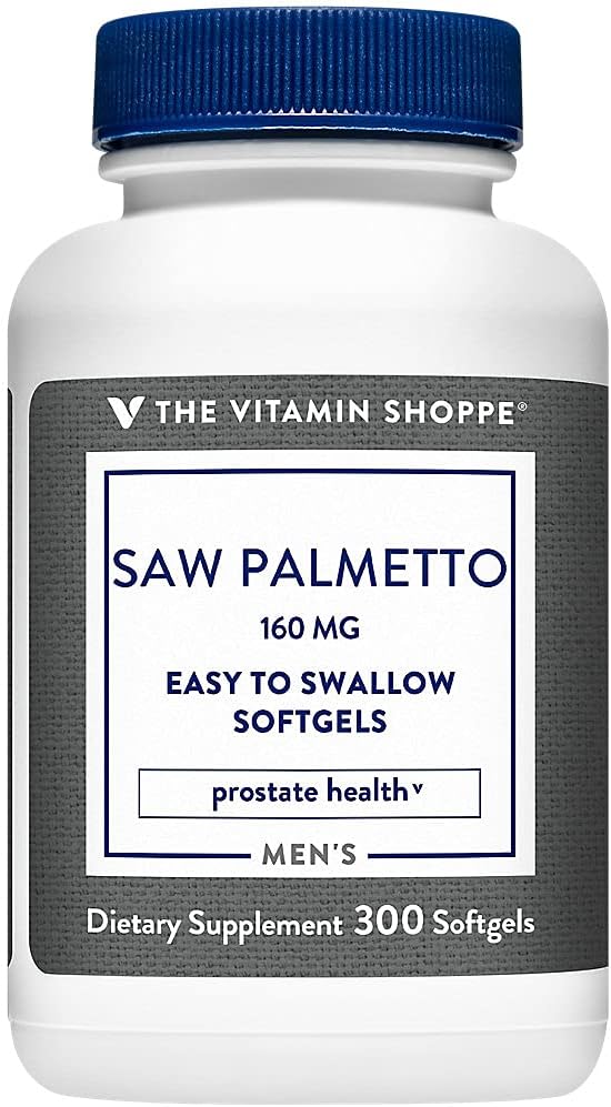 The Vitamin Shoppe Saw Palmetto Extract 160mg, Supplement for Prostate Health - Easy to Swallow Softgels (300 Softgels)