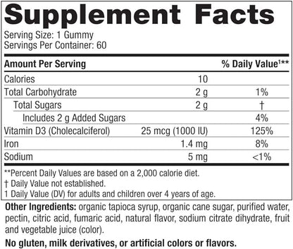 Nordic Naturals Vitamin D3 Gummies, Wild Berry - 60 Gummies - 1000 IU Vitamin D3 - Great Taste - Healthy Bones, Mood & Immune System Function - Non-GMO - 60 Servings