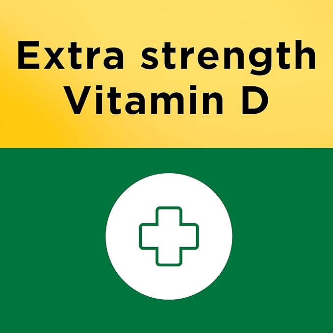 Nature Made Extra Strength Vitamin D3 5000 IU (125 mcg), Dietary Supplement for Bone, Teeth, Muscle and Immune Health Support, 180 Softgels, 180 Day Supply