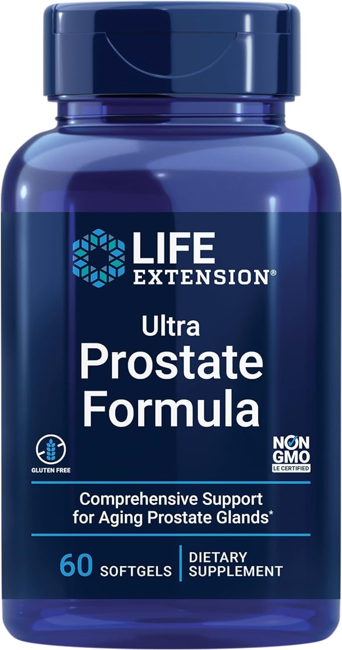 Life Extension Ultra Prostate Formula - Men’s Prostate Health Supplement with Beta Sitosterol, Saw Palmetto, Lycopene, Pumpkin Seed - 60 Softgels