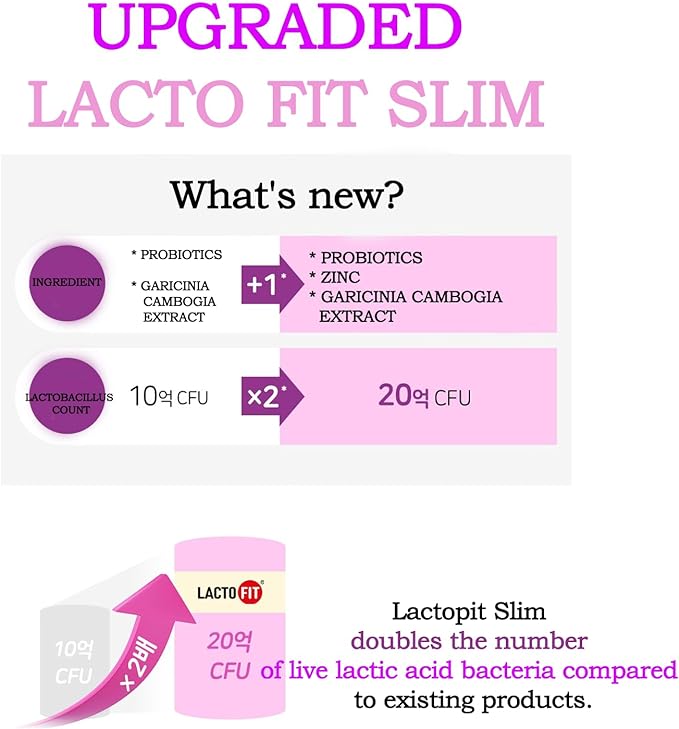 Lacto-Fit Upgrade Probiotics Slim 2 Billion CFU 2g X 60 Stick Packets, for Women's Health