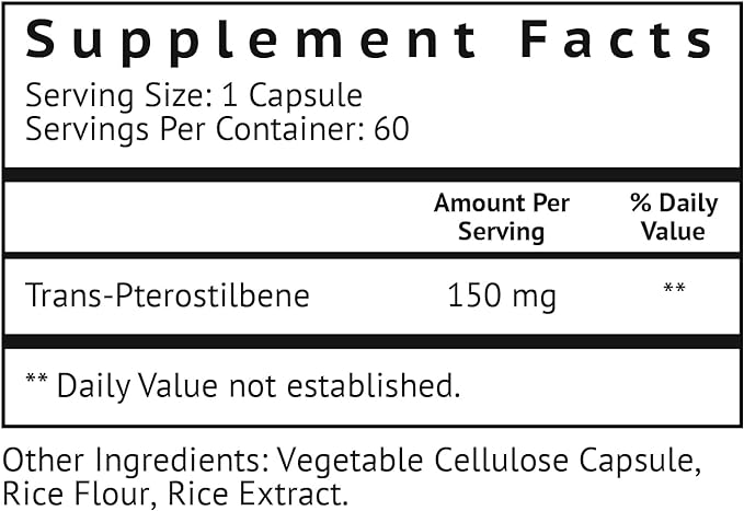 VitaMonk Pterostilbene 150mg Capsules No Artificial Fillers - Soy Free Trans-Pterostilbene Supplement which Promotes Healthy Aging and Longevity - 60 Veggie-Caps - Improved Resveratrol