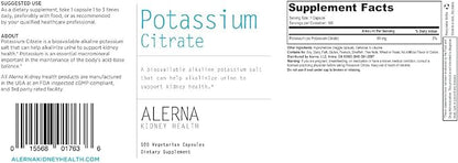 Potassium Citrate 99 mg - Supports Electrolyte Balance and Normal pH - Essential Mineral - 100 Vegetarian Capsules