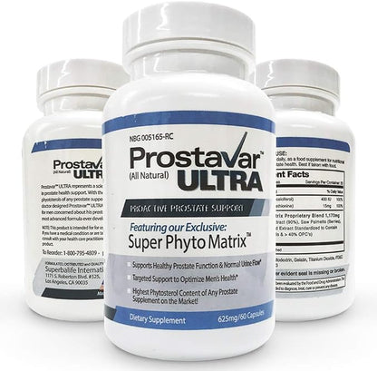 3 Bottle New Improve From Maker of Original Prostavar Ultra Prostate Support 600mg 90% Beta-Sitosterol & 320mg Saw Palmetto + Grape Seed Extract