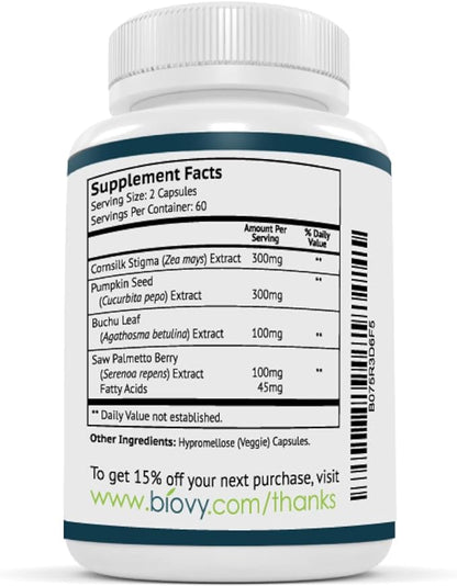 Stronghold Bladder Control - Bladder Control for Men - Bladder Control for Women - Natural Bladder Control Supplement - to Support Healthy Urinary Flow (Already Within Normal Ranges) - (120)